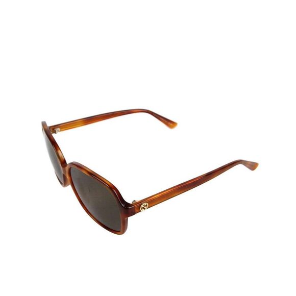 Gucci Women's Tortoise Acetate Square Sunglasses With GG Logo - Picture 4 of 8